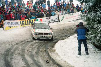 Alessandro Fiorio – Luigo Pirollo (Lancia Delta Integrale). Rallye Monte-Carlo 1989 (Foto: Ramon Sala)